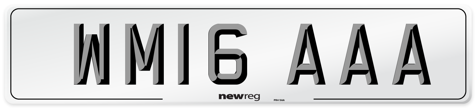 WM16 AAA Number Plate from New Reg